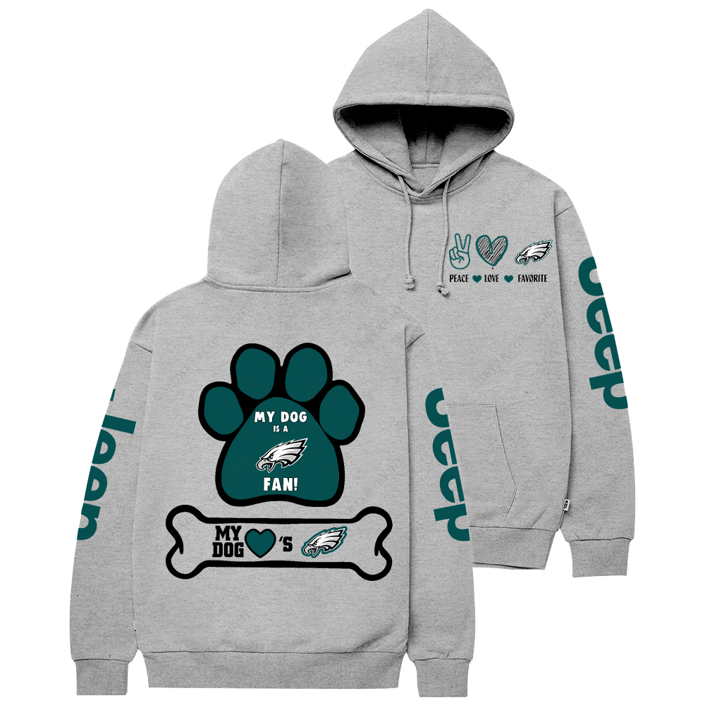 Philadelphia Eagles Football Paw Print Jp Casual Hoodie