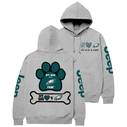 Philadelphia Eagles Football Paw Print Jp Casual Hoodie