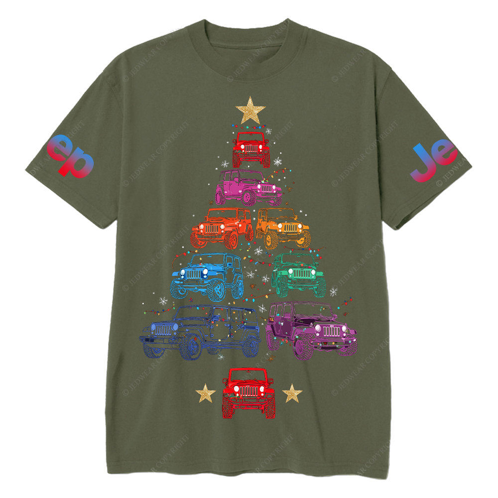 Colorful Lights Merry Christmas Tree Jp T-Shirt