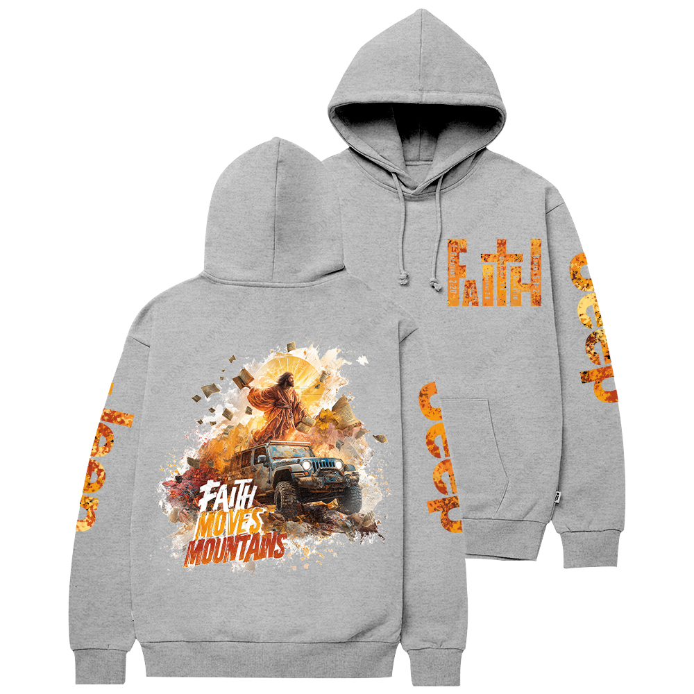 Jesus Religion Faith Moves Mountains Jp Casual Hoodie