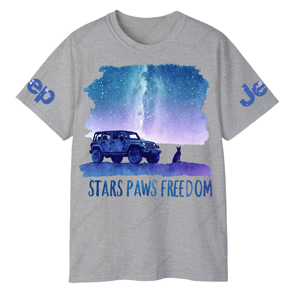Starry Sky Stars Paws Freedom Jp T-Shirt