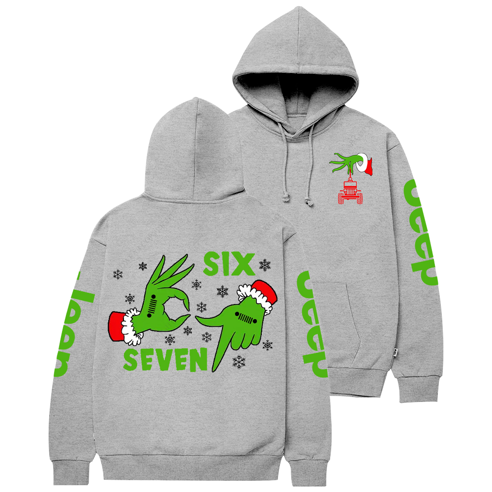 Six Seven Christmas Slang Xmas Meme Funny Number Jp Casual Hoodie
