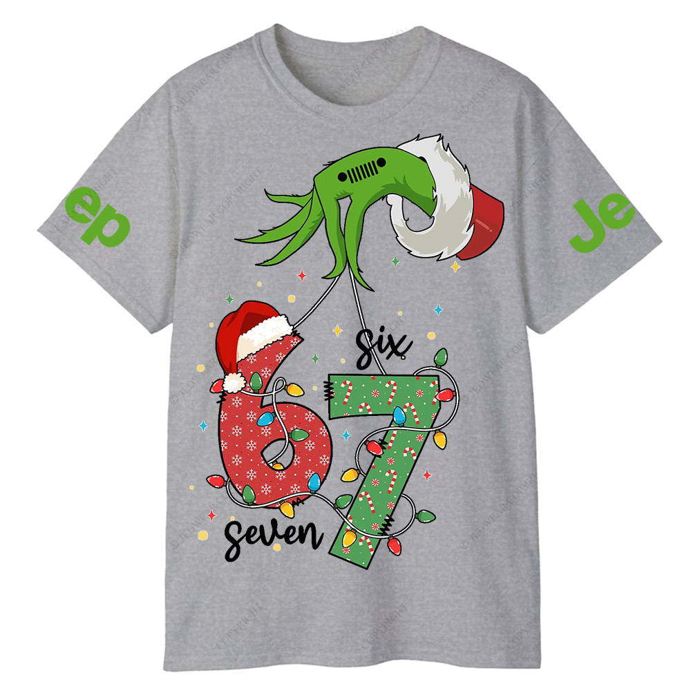 Viral Six Seven Christmas Meme Funny Internet Joke  Jp T-Shirt