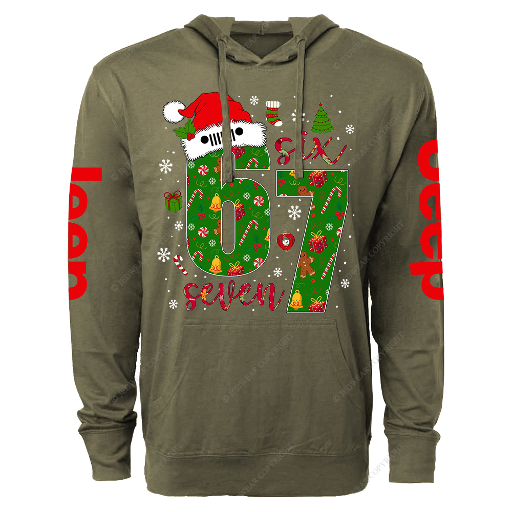 Funny Six Seven Meme Christmas Funny Internet Joke Jp Oversized Lightweight Hoodie   