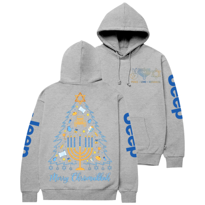 Merry Chrismukkah Jewish Holiday Hanukkah Religious Jp Casual Hoodie