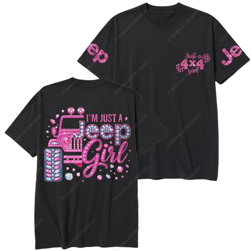 Rhinestone Pink Bling Car Jp T-Shirt