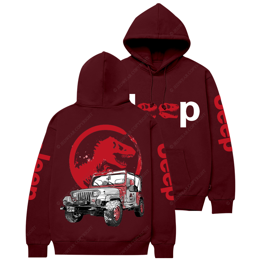 Dinosaur On The Back Of An Off-Road Vehicle Jp Casual Hoodie