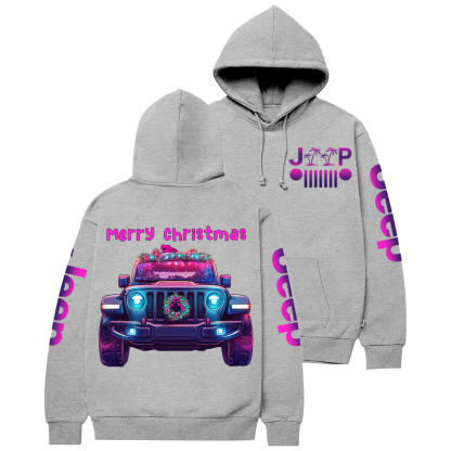 Colorful Merry Christmas Car Jp Casual Hoodie