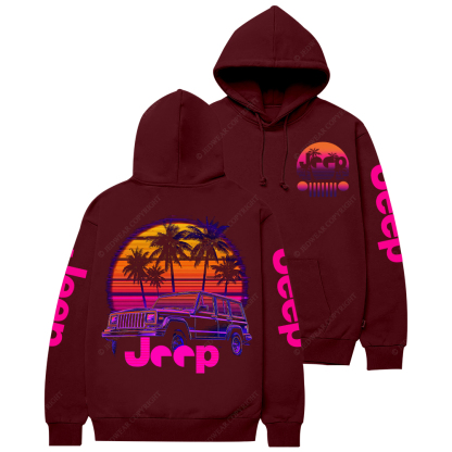 Palm Trees Beach Jp Casual Hoodie