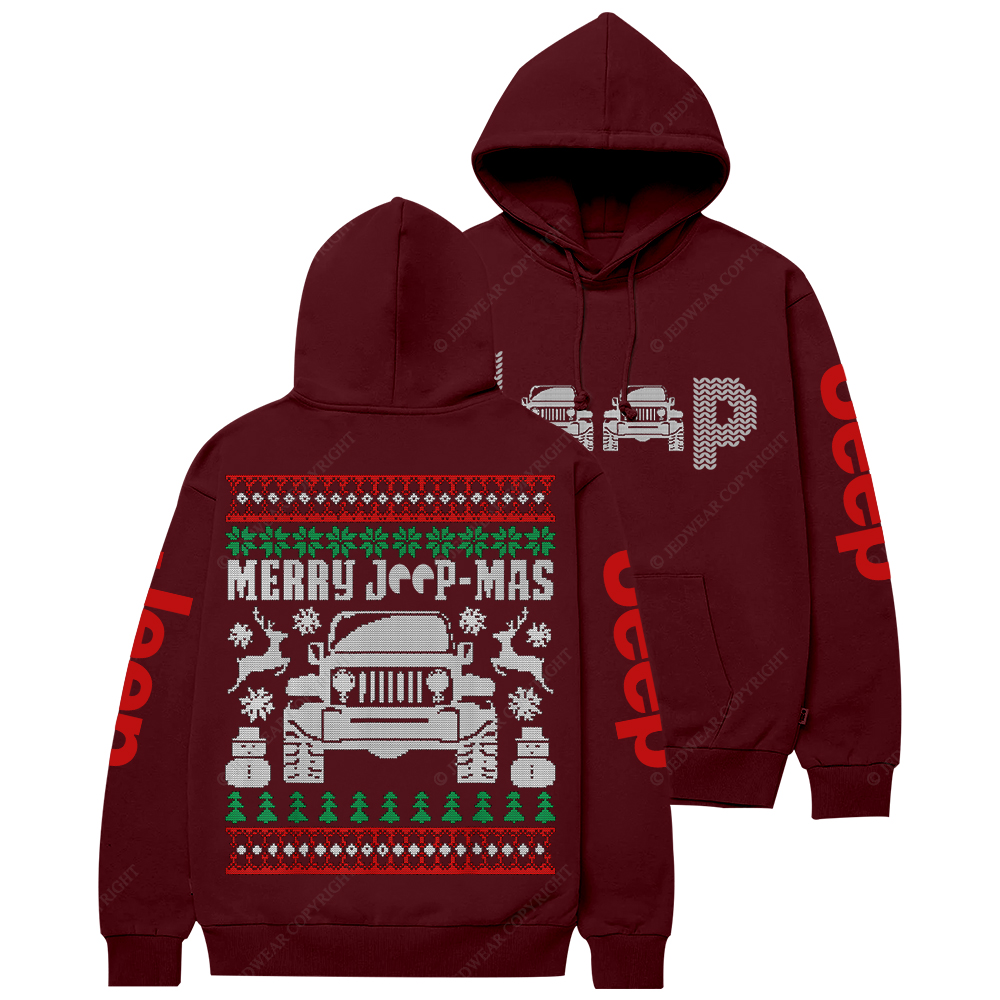 Ugly Merry Christmas Buffalo Plaid Jp Casual Hoodie