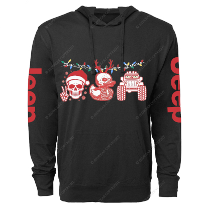 Christmas Skull Reindeer Duck Duck Go Jp Oversized Lightweight Hoodie   