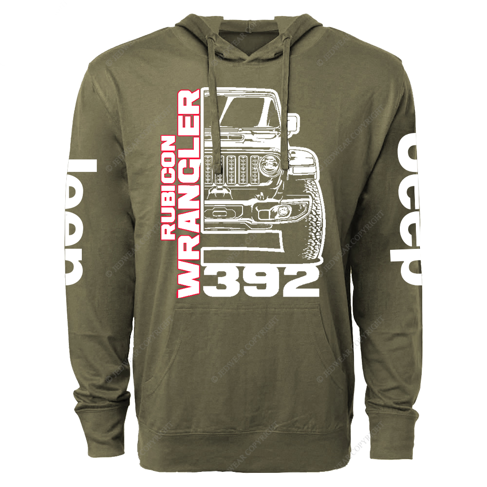 Rubicon Wrangler 392 V8 Trail King Off-Road Muscle Icon Jp Oversized Lightweight Hoodie   
