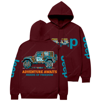 Adventure Awaits Riders Of Freedom Jp Casual Hoodie