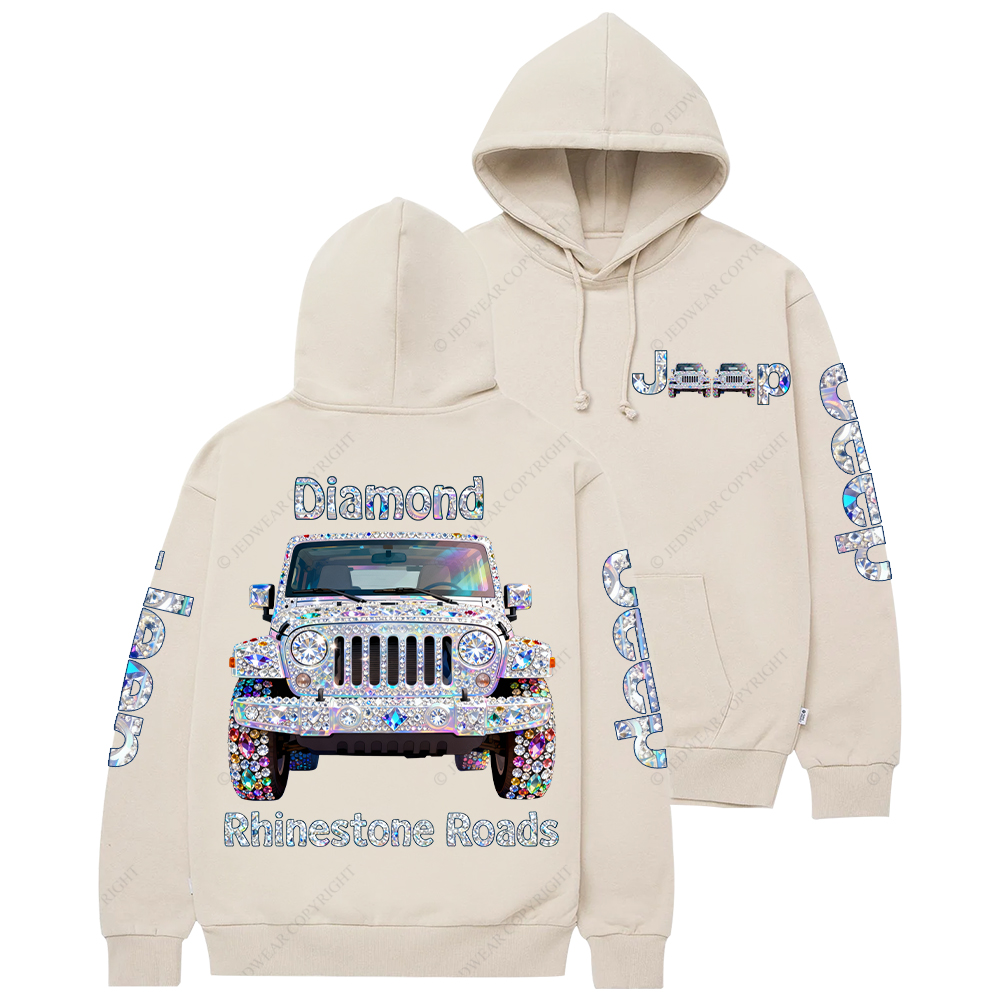 Bling Rhinestone Roads Diamond Jp Casual Hoodie