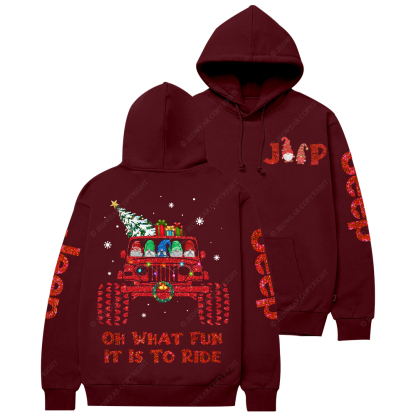 Hanging Xmas With Santa Gnomes Christmas Jp Casual Hoodie