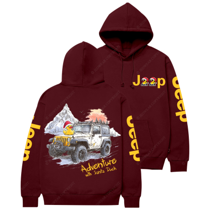 Adventure With Santa Duck Jp Casual Hoodie