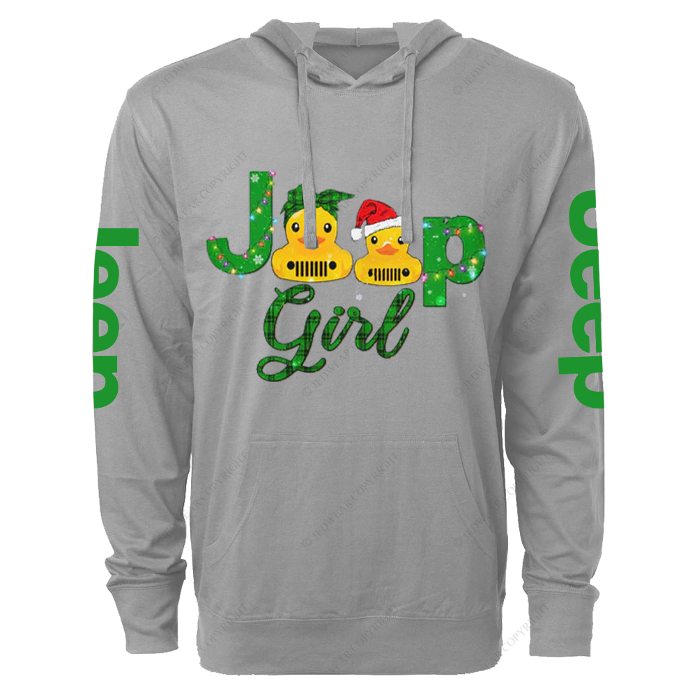 Merry Christmas Girl Duck Jp Oversized Lightweight Hoodie   