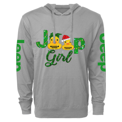 Merry Christmas Girl Duck Jp Oversized Lightweight Hoodie   