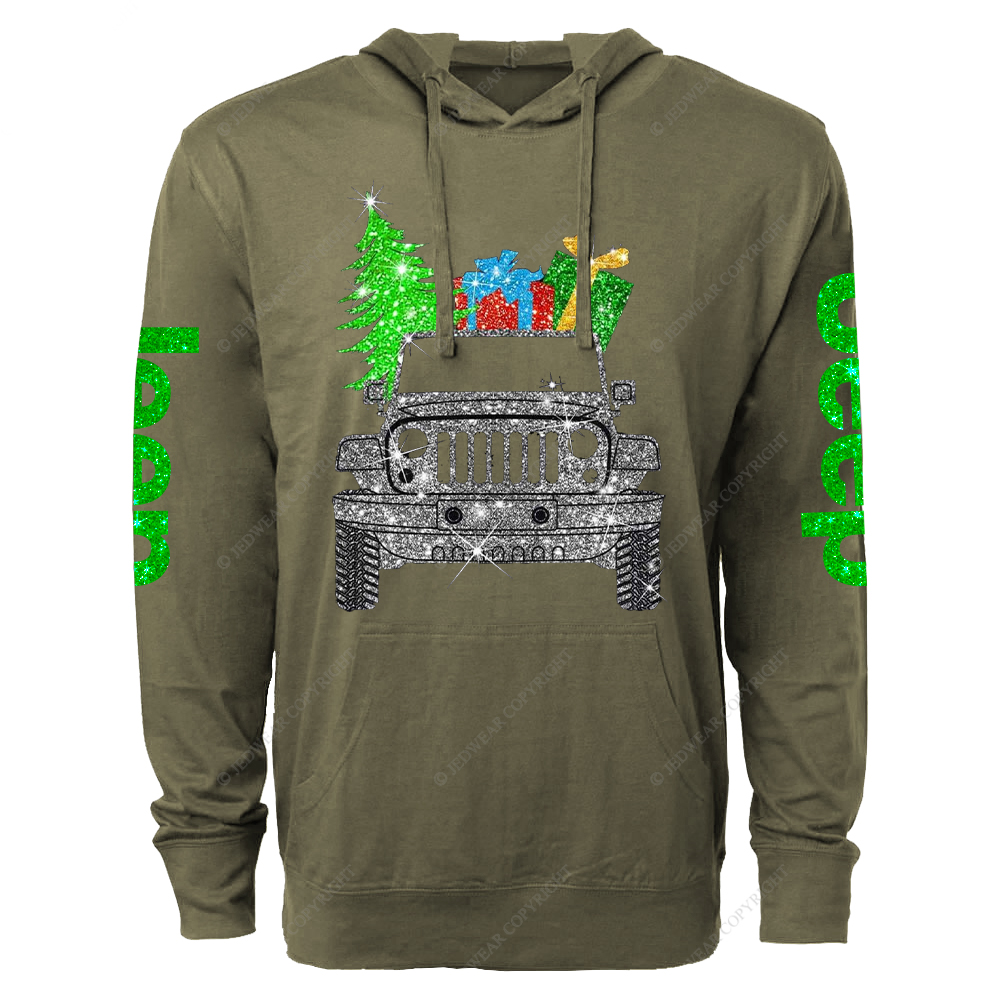 Merry Christmas Bling Jp Oversized Lightweight Hoodie   