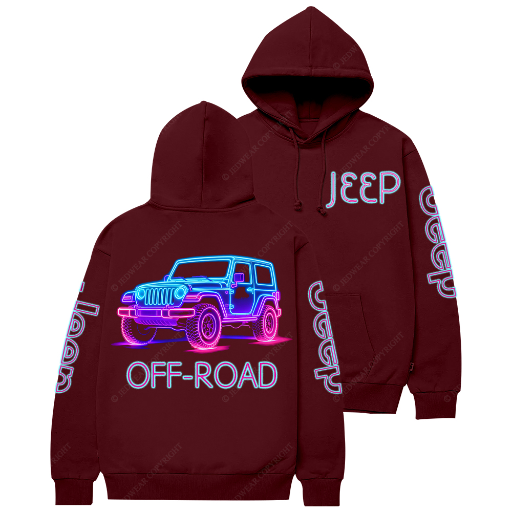 The Design With Neon Lines Outlining The Silhouette Of A Jp Casual Hoodie