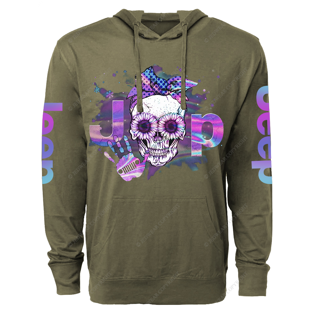 Holo Skull Christmas Jp Oversized Lightweight Hoodie   
