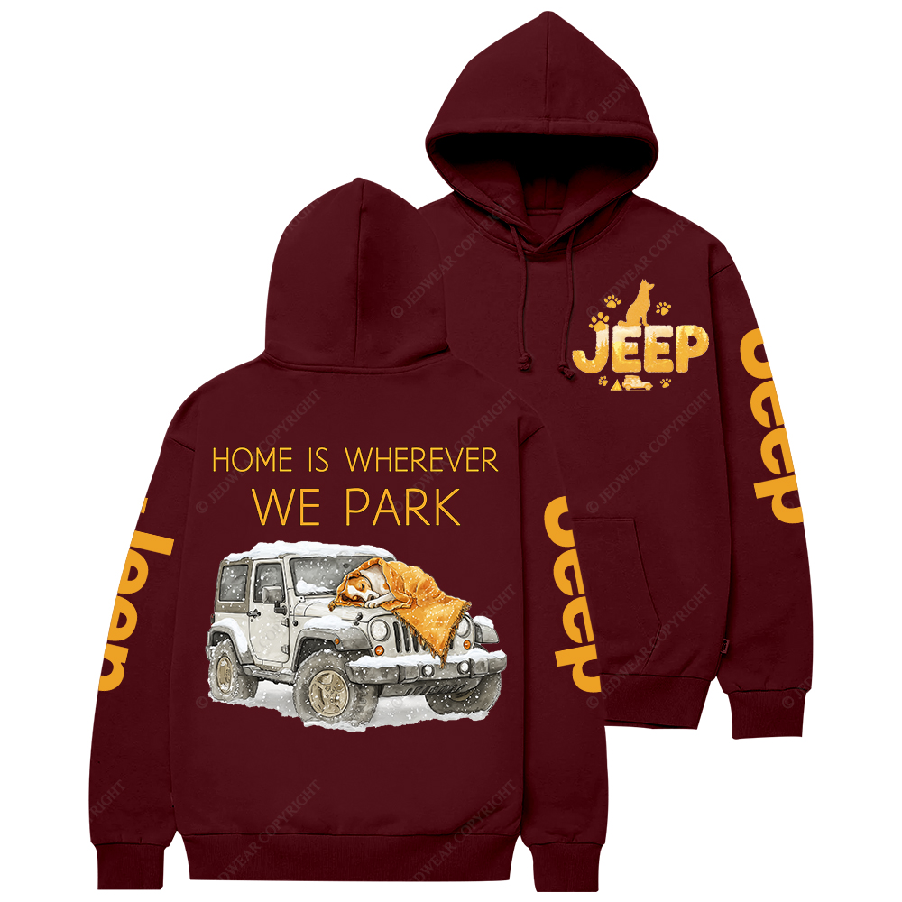 Home Is Wherever We Park Dog Jp Casual Hoodie