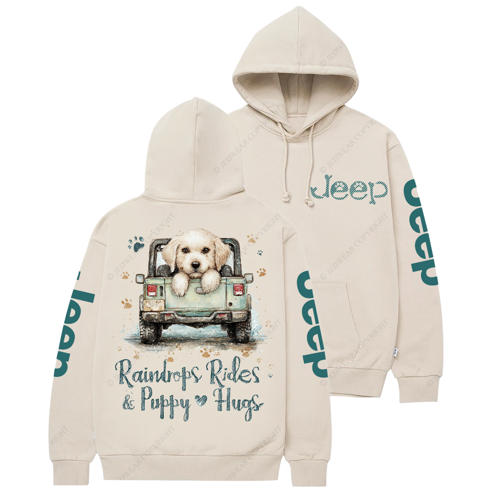 Raindrops Rides Puppy Hugs Jp Casual Hoodie