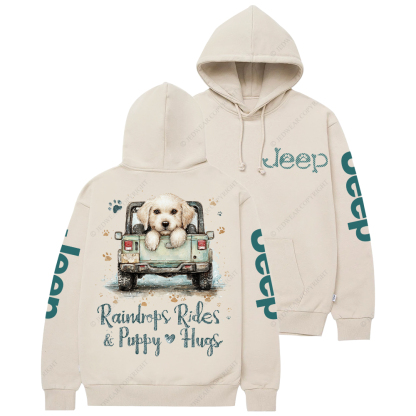 Raindrops Rides Puppy Hugs Jp Casual Hoodie