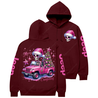Merry Creepmas Santa Skull Spooky Jp Casual Hoodie