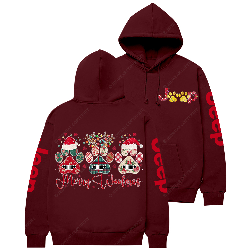Retro Merry Woofmas Dog Paw Jp Casual Hoodie