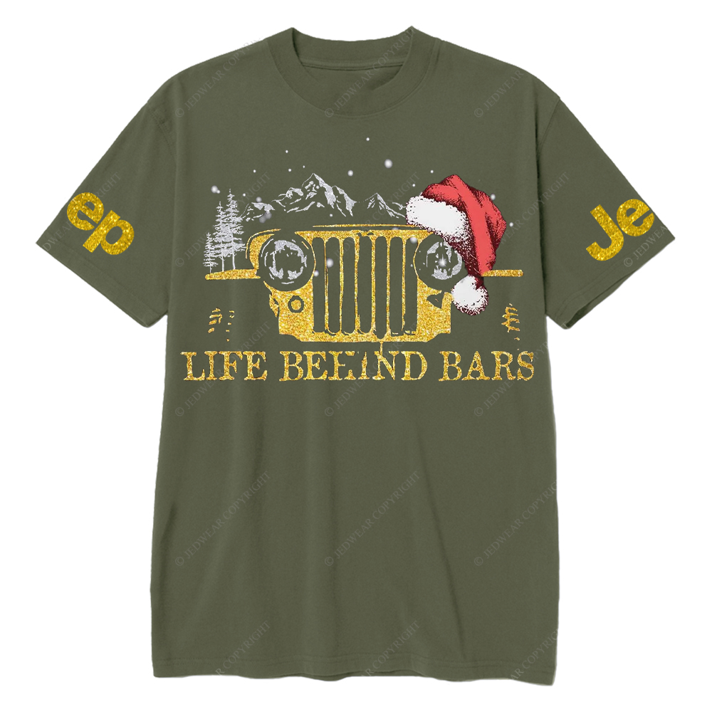 Life Beeind Bars Santa Hat Merry Christmas Jp T-Shirt