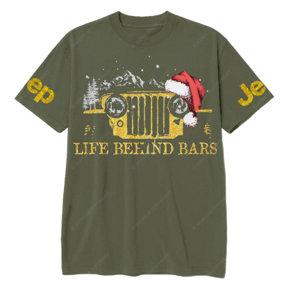 Life Beeind Bars Santa Hat Merry Christmas Jp T-Shirt