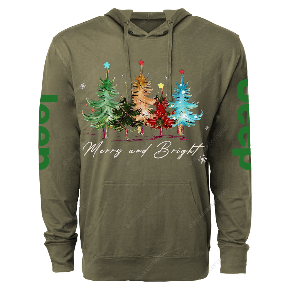 Christmas Merry And Bright Jp Oversized Lightweight Hoodie   