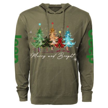 Christmas Merry And Bright Jp Oversized Lightweight Hoodie   