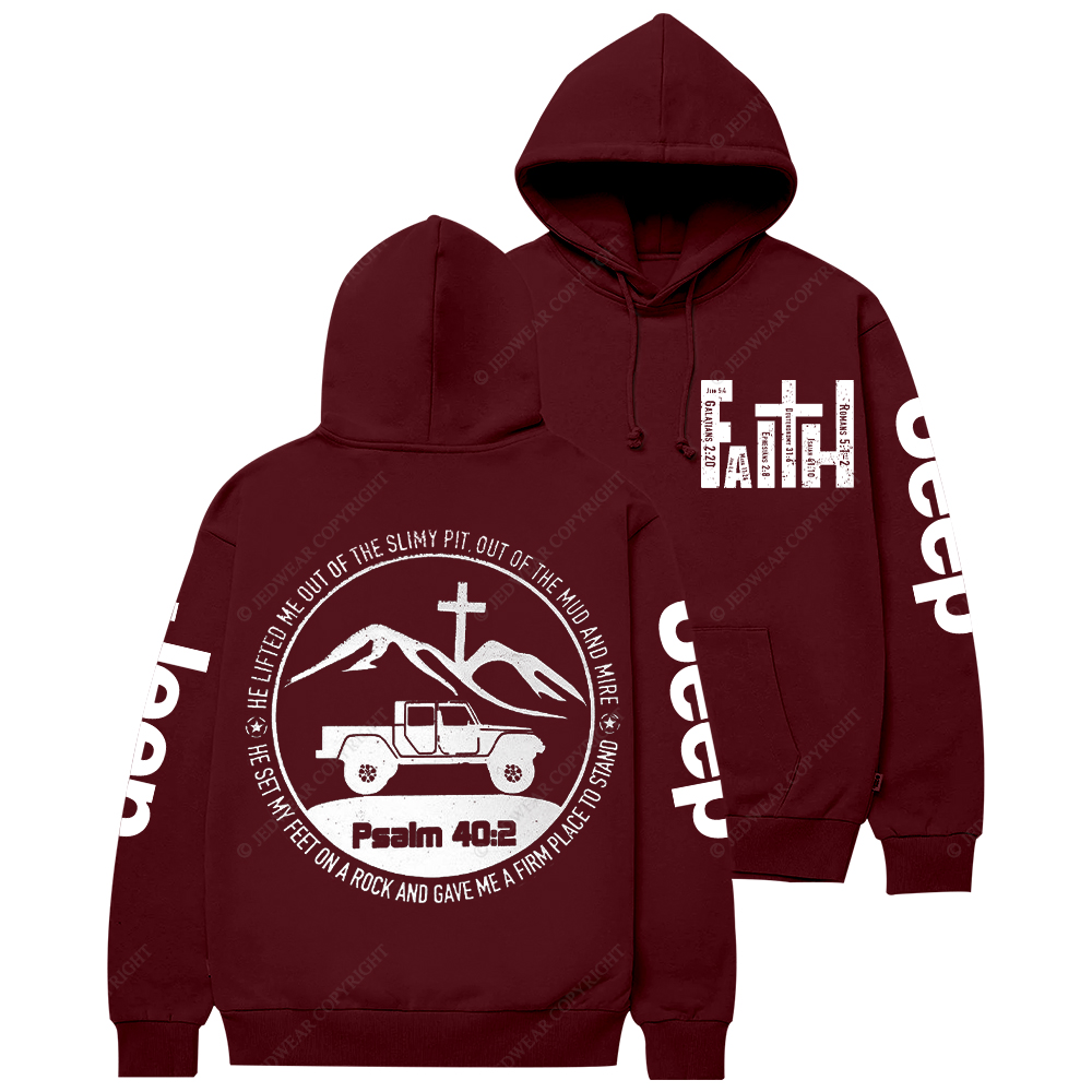 Religion The Lifted Me Out Of The Slimy Pit Psalm 40:2 Jp Casual Hoodie