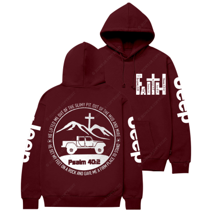 Religion The Lifted Me Out Of The Slimy Pit Psalm 40:2 Jp Casual Hoodie
