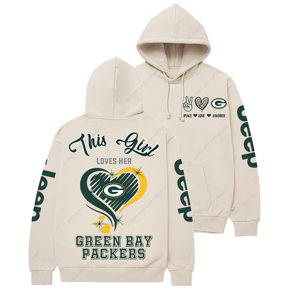 This Girl Loves Her Green Bay Packers Football  Jp Casual Hoodie