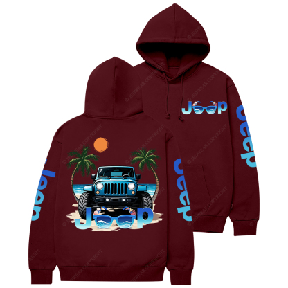 Beach Plam Tree Sea Sunglasses Jp Casual Hoodie