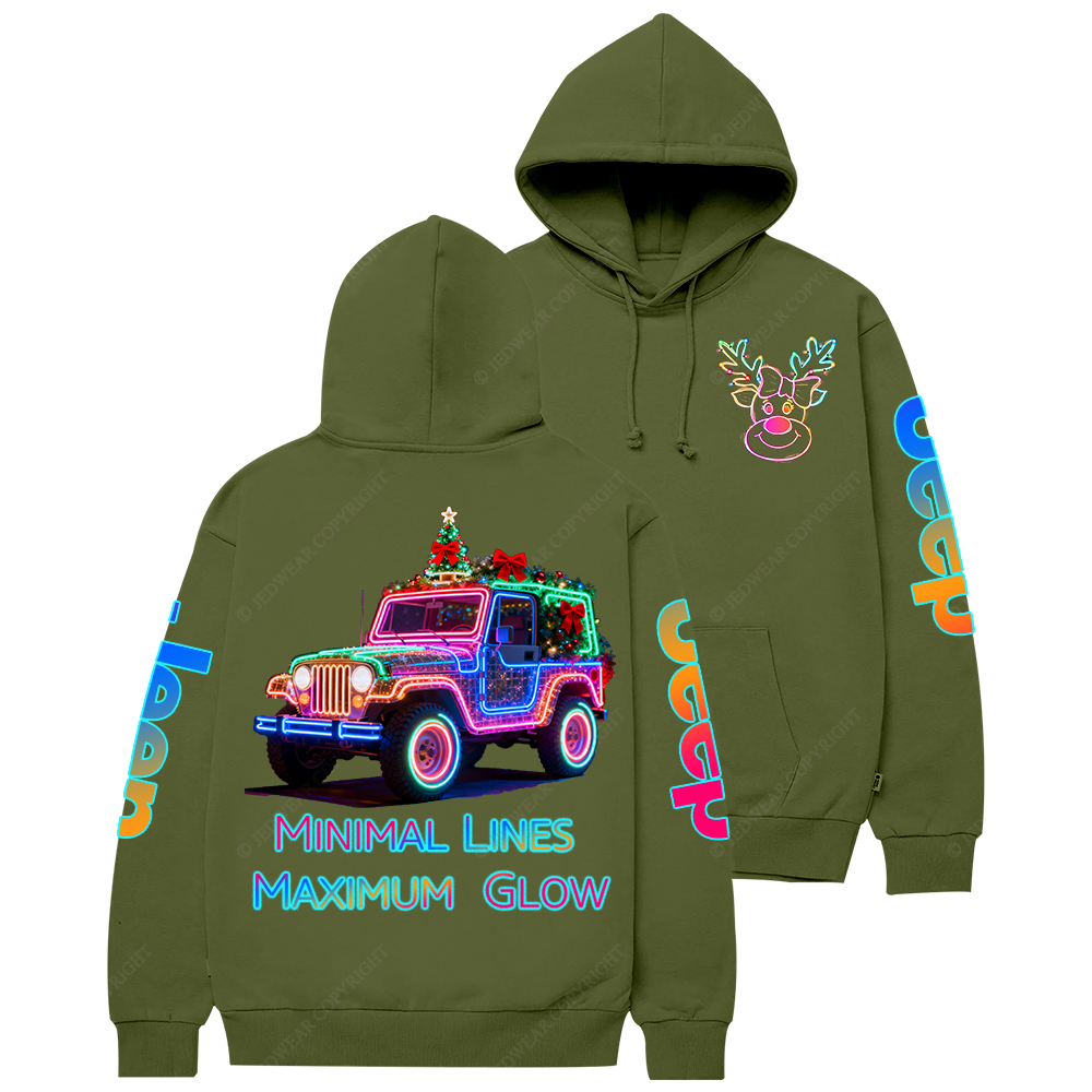 Minimal Lines Maximum Glow Neon Line Jp Casual Hoodie