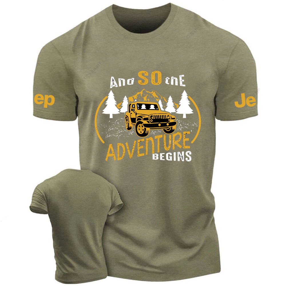 And So The  Adventure Begins Mountains Trees Jp T-Shirt