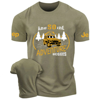 And So The  Adventure Begins Mountains Trees Jp T-Shirt