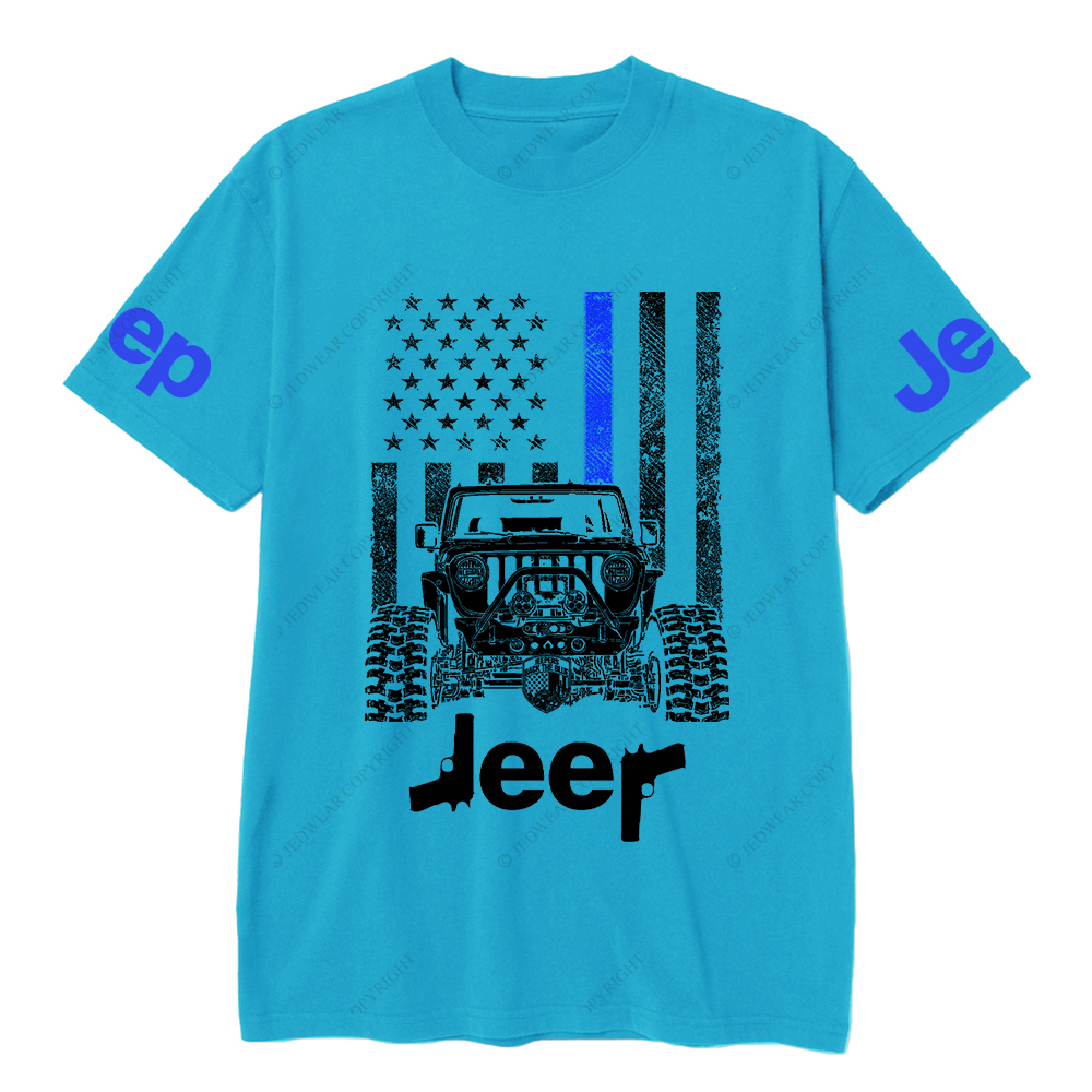 American Flag Policeman Gun Police Badge Jp T-Shirt