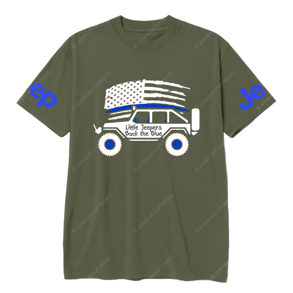 Little Jeepers Back The Blue Policeman American Flag Jp T-Shirt
