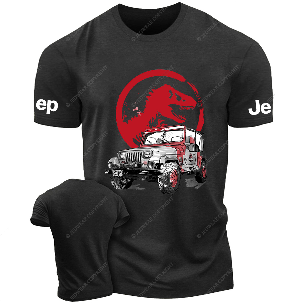 Dinosaur On The Back Of An Off-Road Vehicle  Jp T-Shirt
