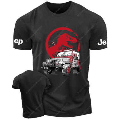 Dinosaur On The Back Of An Off-Road Vehicle  Jp T-Shirt