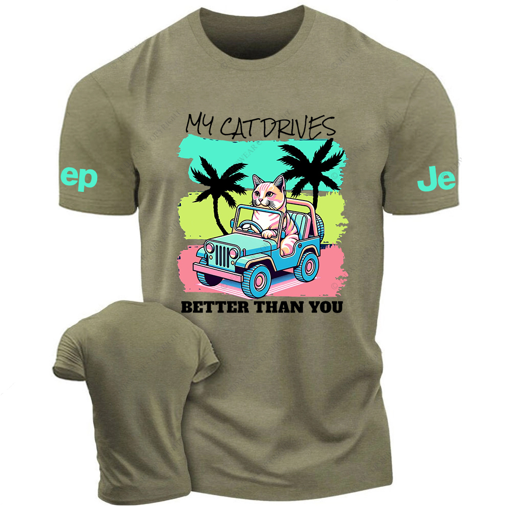 My Cat Drives Better Thank You Palm Tree Jp T-Shirt