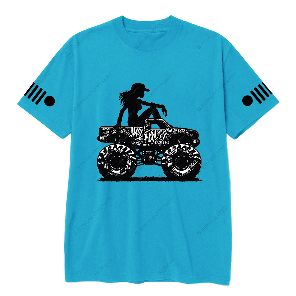 A Cool Girl Sitting On An Off-Road Vehicle Jp T-Shirt