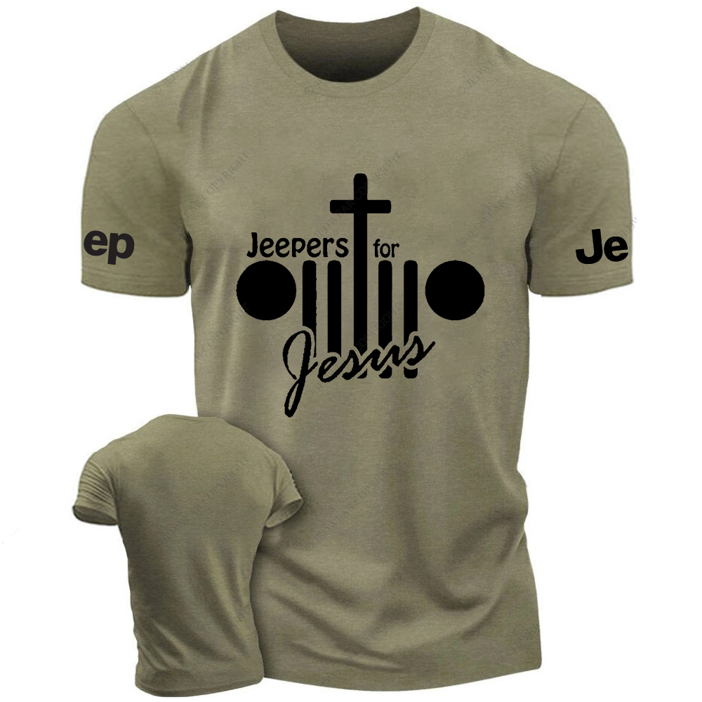 Jeepers For Jesus Religion Christianity Cross Jp T-Shirt