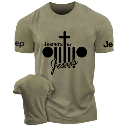 Jeepers For Jesus Religion Christianity Cross Jp T-Shirt