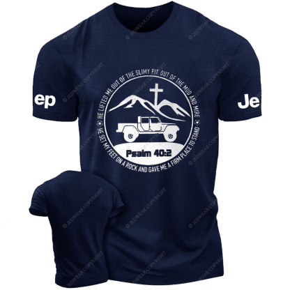 Religion The Lifted Me Out Of The Slimy Pit Psalm 40:2 Jp T-Shirt